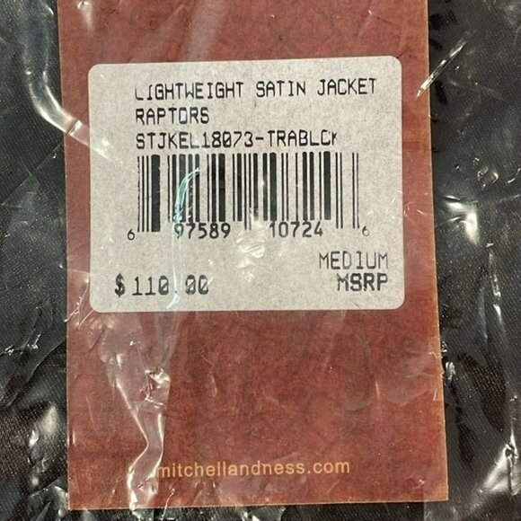 NWT Mitchell & Ness Womens Black Lightweight Satin Toronto Raptors SIZE MEDIUM - Picture 3 of 8